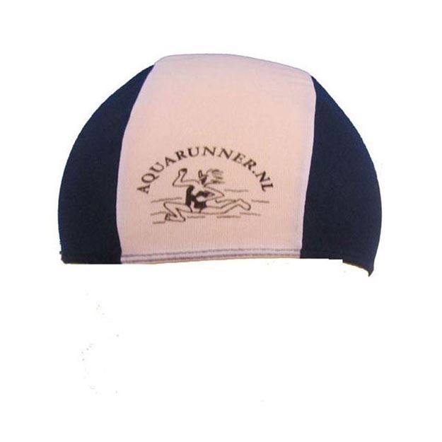 Afbeelding van Badmuts Heren polyester donkerblauw/wit