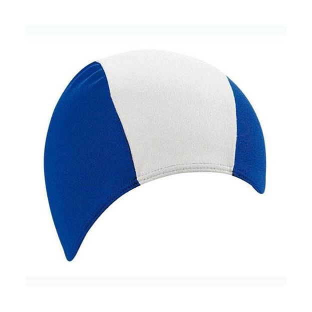 Afbeelding van Badmuts stretch PE/elastaan blauw/wit