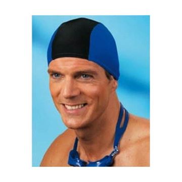 Afbeelding van Badmuts stretch PE/elastaan blauw/zwart