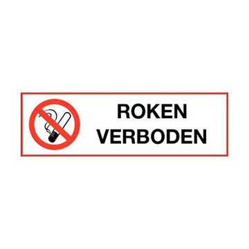 Afbeelding van Roken verboden kunststofbordje 10x30cm