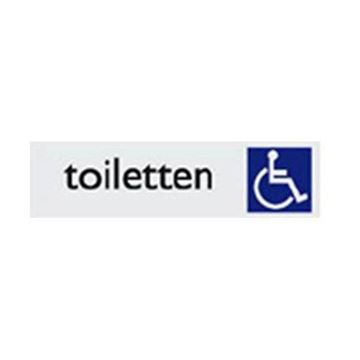 Afbeelding van Toiletten mindervaliden kunststofbordje 16,5x4,5cm