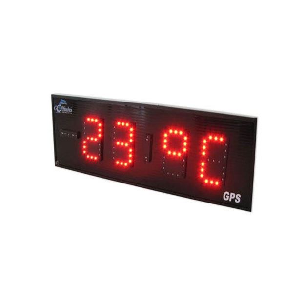 Afbeelding van Digitale klok met temperatuurmeter, via GPS, 100x33cm 