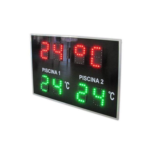 Afbeelding van Digitale klok met temperatuurmeter, 100x70x4cm