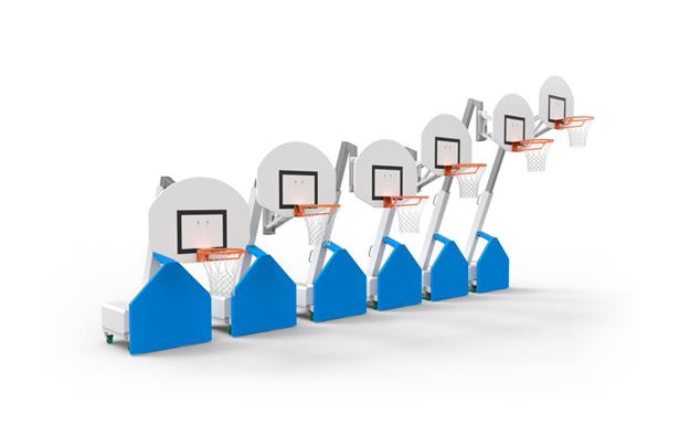 Afbeelding van Mobiele Basketbaltoren "Metalu", telescopisch (120cm - 305cm)