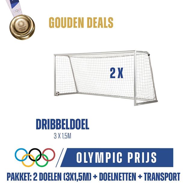 Afbeelding van Voetbaldoel - dribbeldoelen 3X1,5m, PRO, 1 paar doelen