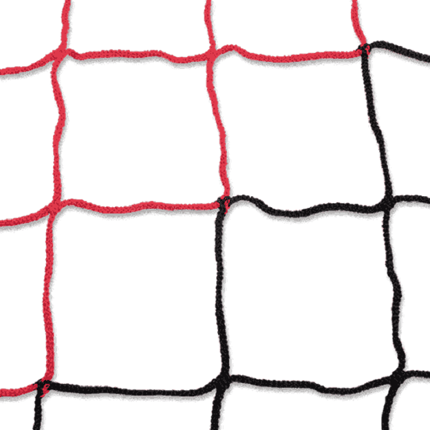 Afbeelding van Doelnetten 7,5x2,5x2x2m - 4mm - zwart/rood