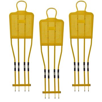 Afbeelding van Vrijschopfiguur "Sporti" 180cm - set van 3 stuks, geel