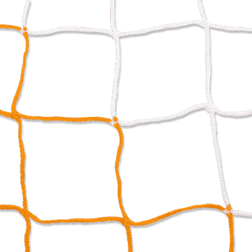 Afbeelding van Doelnetten 7,5x2,5x0,8x2m - 4mm - oranje/wit