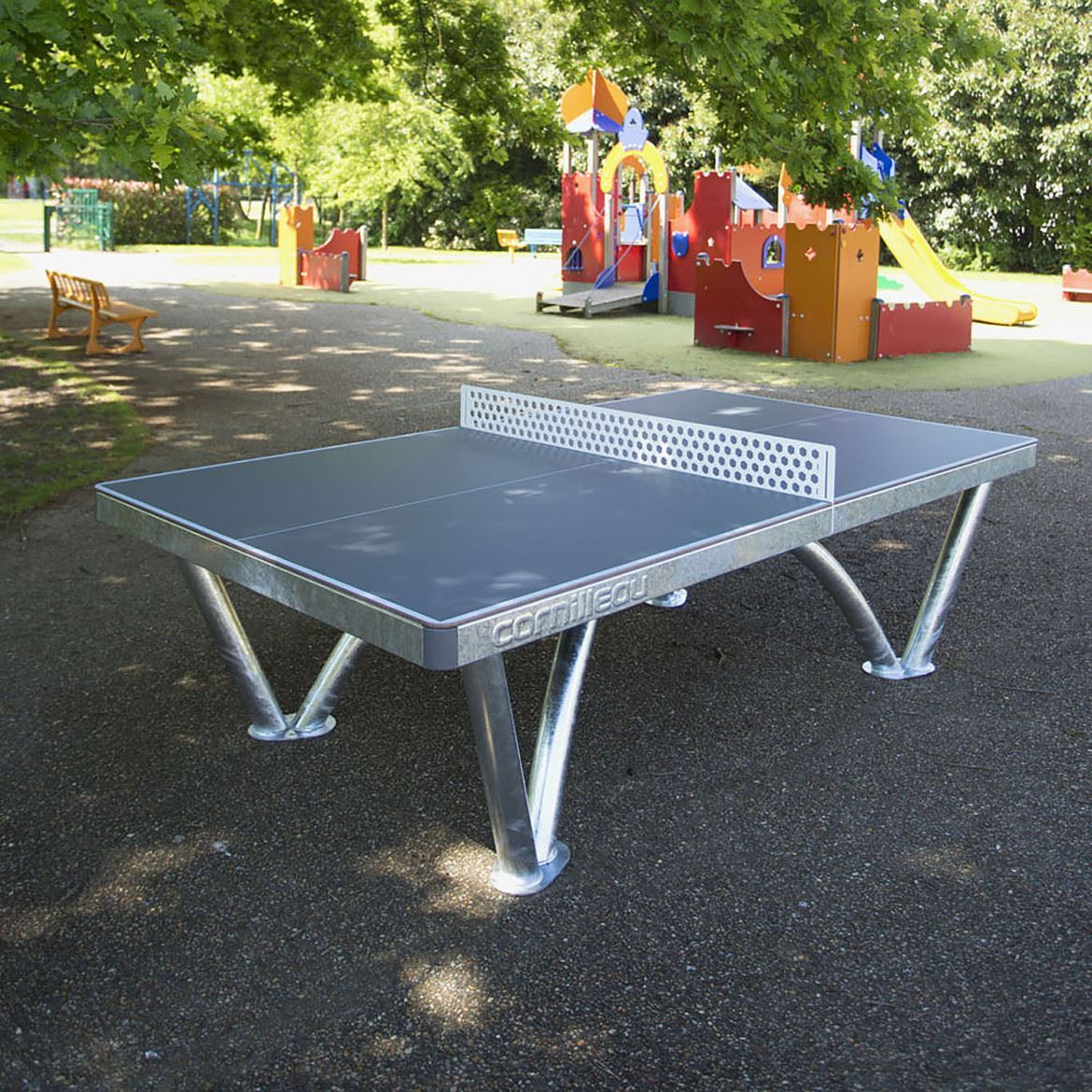 Table De Ping-pong Cornilleau Secretin Pro Verte Sur Roulettes - Bon état