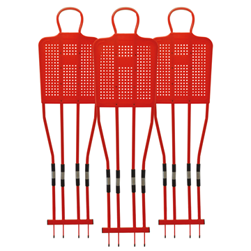 Afbeelding van Vrijschopfiguur "Sporti" 180cm - set van 3 stuks, rood