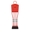 Afbeelding van Vrijschopfiguur "Sporti" 180cm, rood met verzwaarde voet