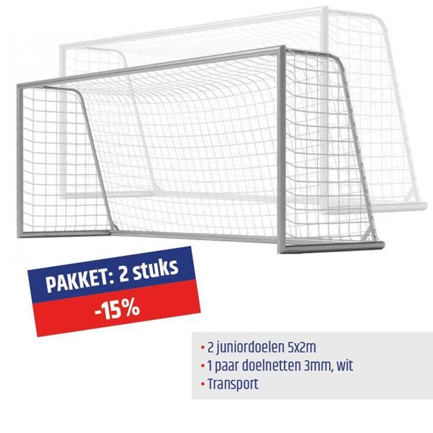 Afbeelding van Junior Voetbaldoel 5x2m, standaard, PAKKET