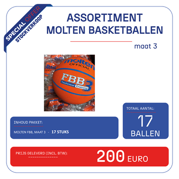 Afbeelding van Pakket Molten Basketbal FBB, maat 3
