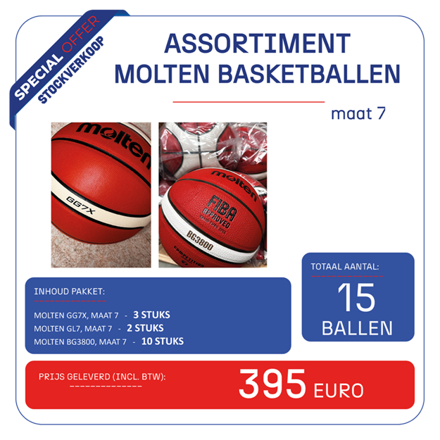 Afbeelding van Pakket Molten basketbal, maat 7 wedstrijdballen