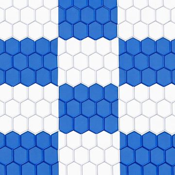 Afbeelding van Doelnetten 7,5x2,5x0,8x2m - 4mm - hexagonaal - blauw-wit geblokt