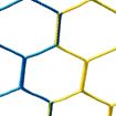 Afbeelding van Doelnetten 7,5x2,5x2x2m - hexagonaal - 4mm - geel/blauw