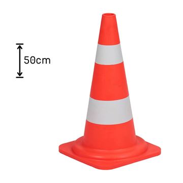 Afbeelding van Kegel - 50cm - veiligheidskleuren - verkeerskegel