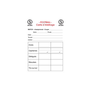 Afbeelding van Set v. 15 losse voetbalscheidsrechters formulieren