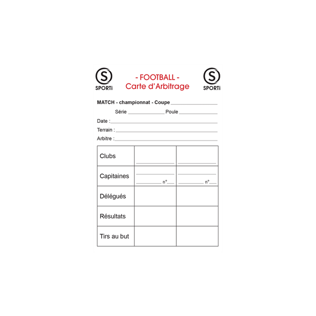 Afbeelding van Set v. 15 losse voetbalscheidsrechters formulieren