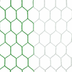 Afbeelding van Doelnetten 7,5x2,5x2x2m - hexagonaal - 4mm - groen/wit