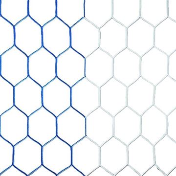 Afbeelding van Doelnetten 7,5x2,5x2x2m - hexagonaal - 4mm - blauw/wit