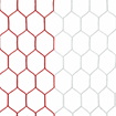 Afbeelding van Doelnetten 7,5x2,5x2x2m - hexagonaal - 4mm - rood/wit