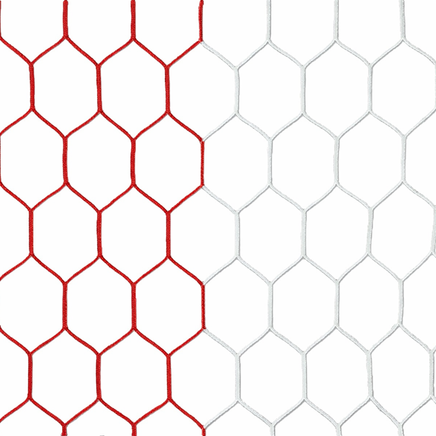 Afbeelding van Doelnetten 7,5x2,5x2x2m - hexagonaal - 4mm - rood/wit