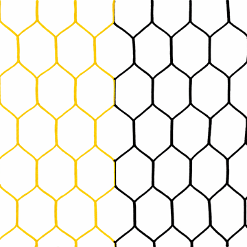 Afbeelding van Doelnetten 7,5x2,5x2x2m - hexagonaal - 4mm - geel/zwart