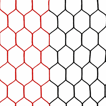 Afbeelding van Doelnetten 7,5x2,5x2x2m - hexagonaal - 4mm - rood/zwart