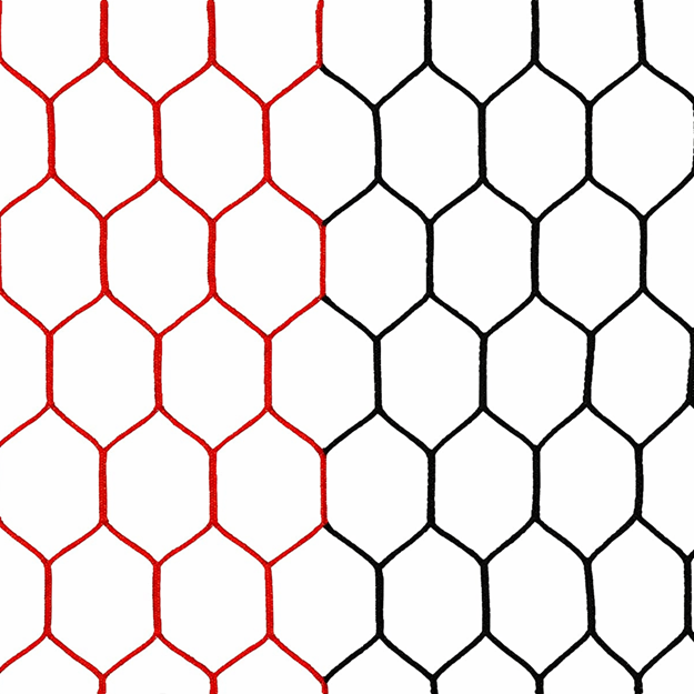 Afbeelding van Doelnetten 7,5x2,5x2x2m - hexagonaal - 4mm - rood/zwart