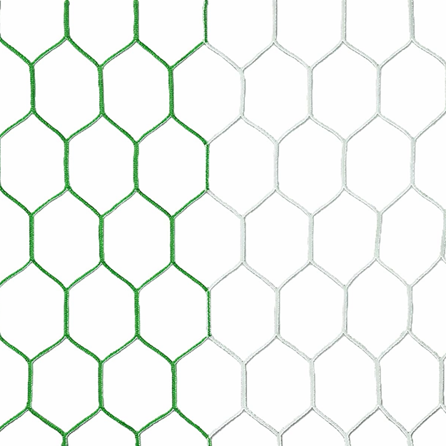 Afbeelding van Junior doelnetten 5x2x0,8x2m - 4mm - hexagonaal - groen-wit