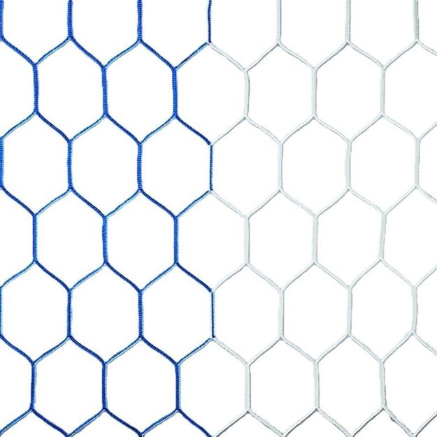 Afbeelding van Junior doelnetten 5x2x0,8x2m - 4mm - hexagonaal - blauw-wit