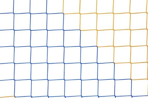 Afbeelding van Doelnetten 7,5x2,5x0,8x2m - 4mm - blauw/geel