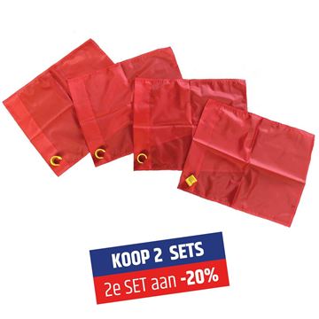Afbeelding van Cornervlag, rood, set v. 4 - Pakket - Promo