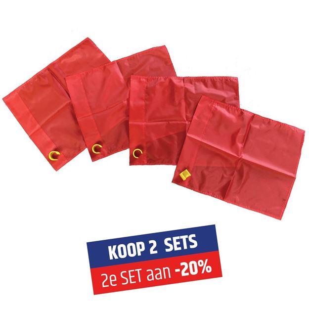 Afbeelding van Cornervlag, rood, set v. 4 - Pakket - Promo